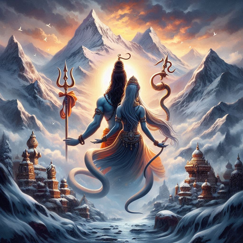 shiv parvati love art