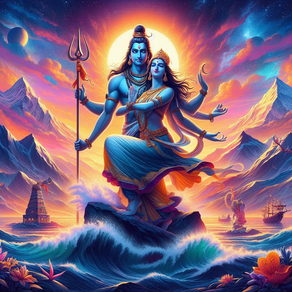 shiv parvati love art