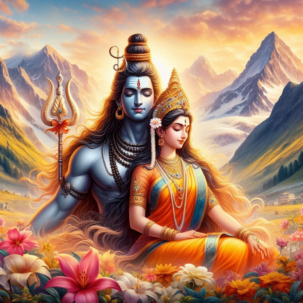 shiv parvati love art