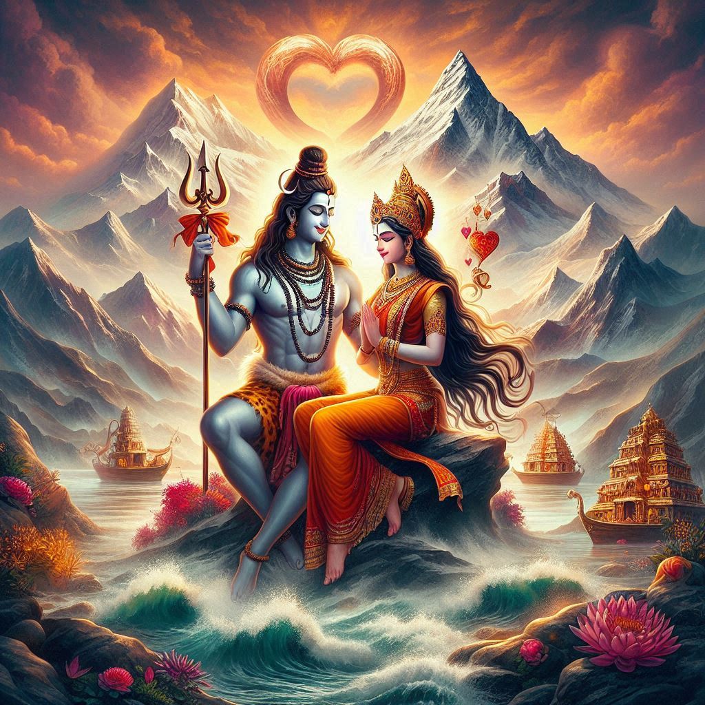 shiv parvati love art