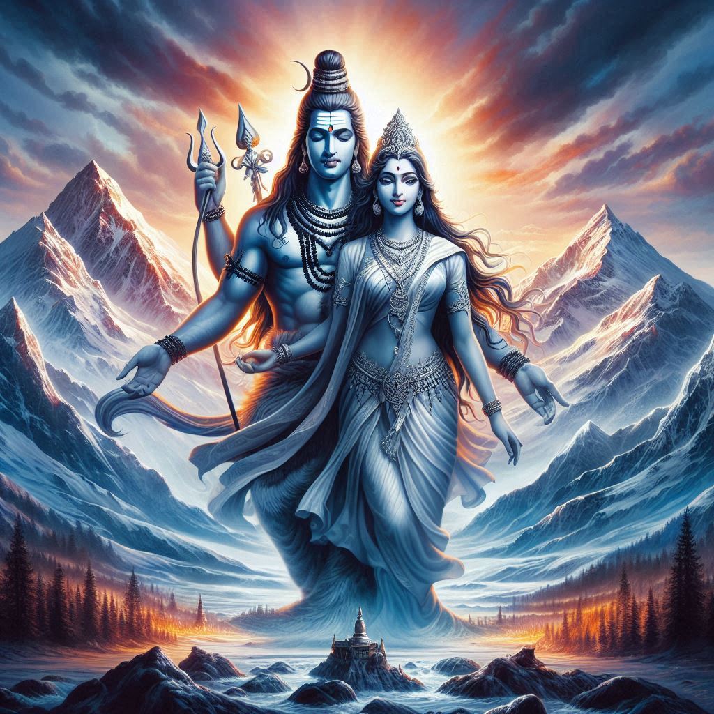 shiv parvati love art