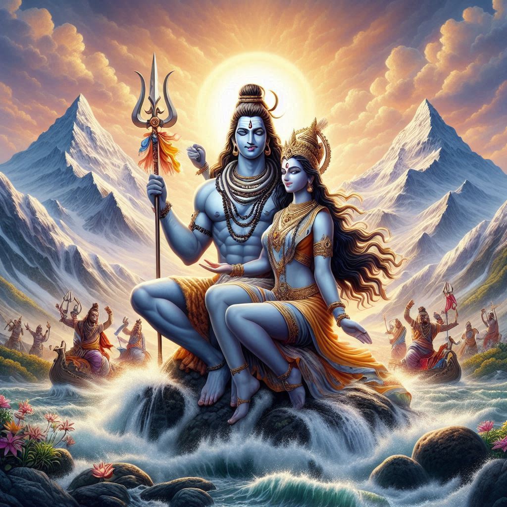 shiv parvati love art
