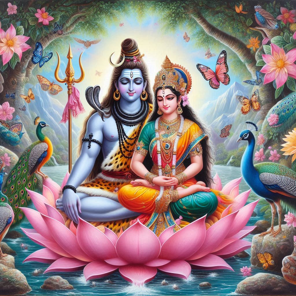 shiv parvati love art