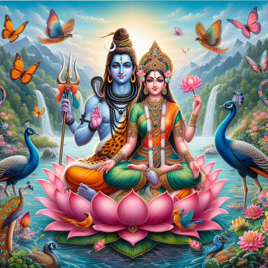shiv parvati love art