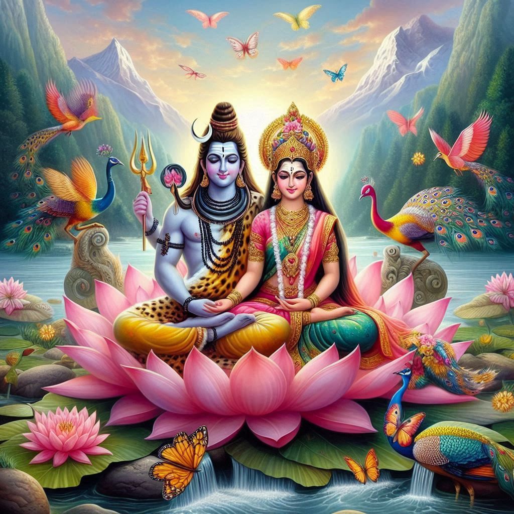 shiv parvati love art