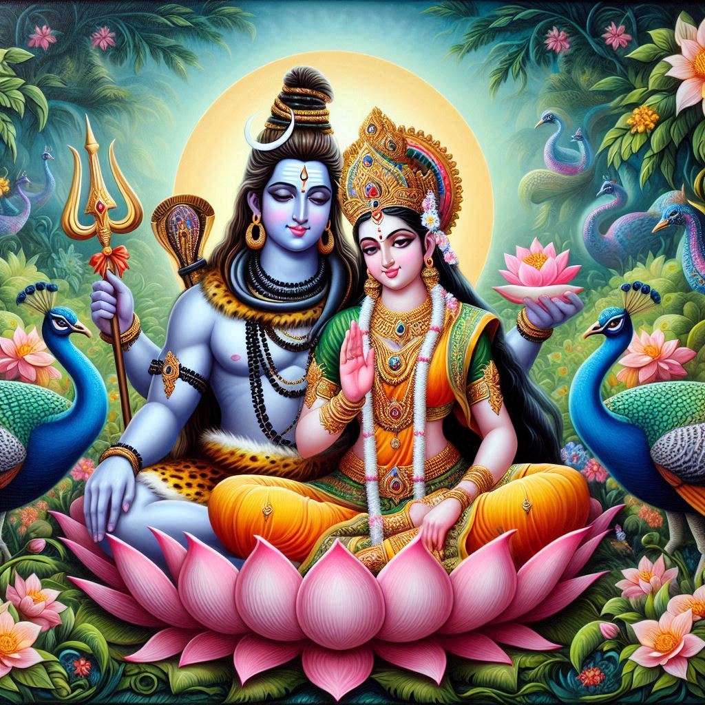 shiv parvati love art