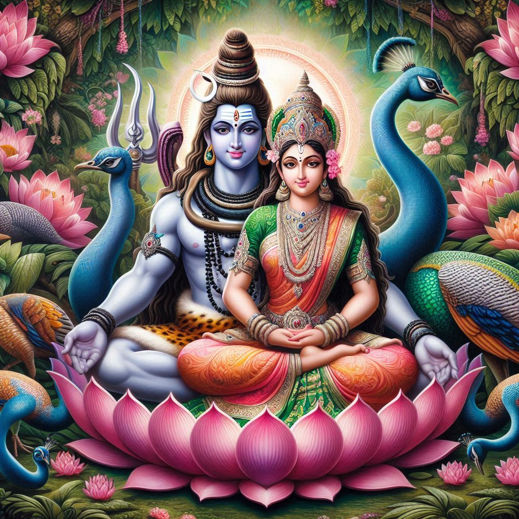 shiv parvati love art