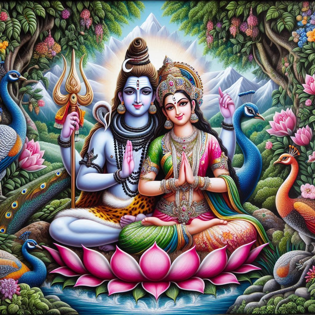 shiv parvati love art