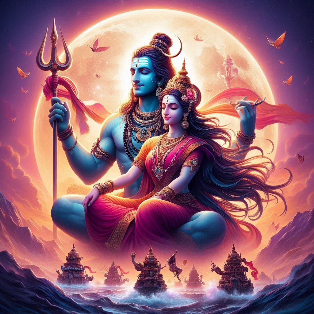 shiv parvati love art