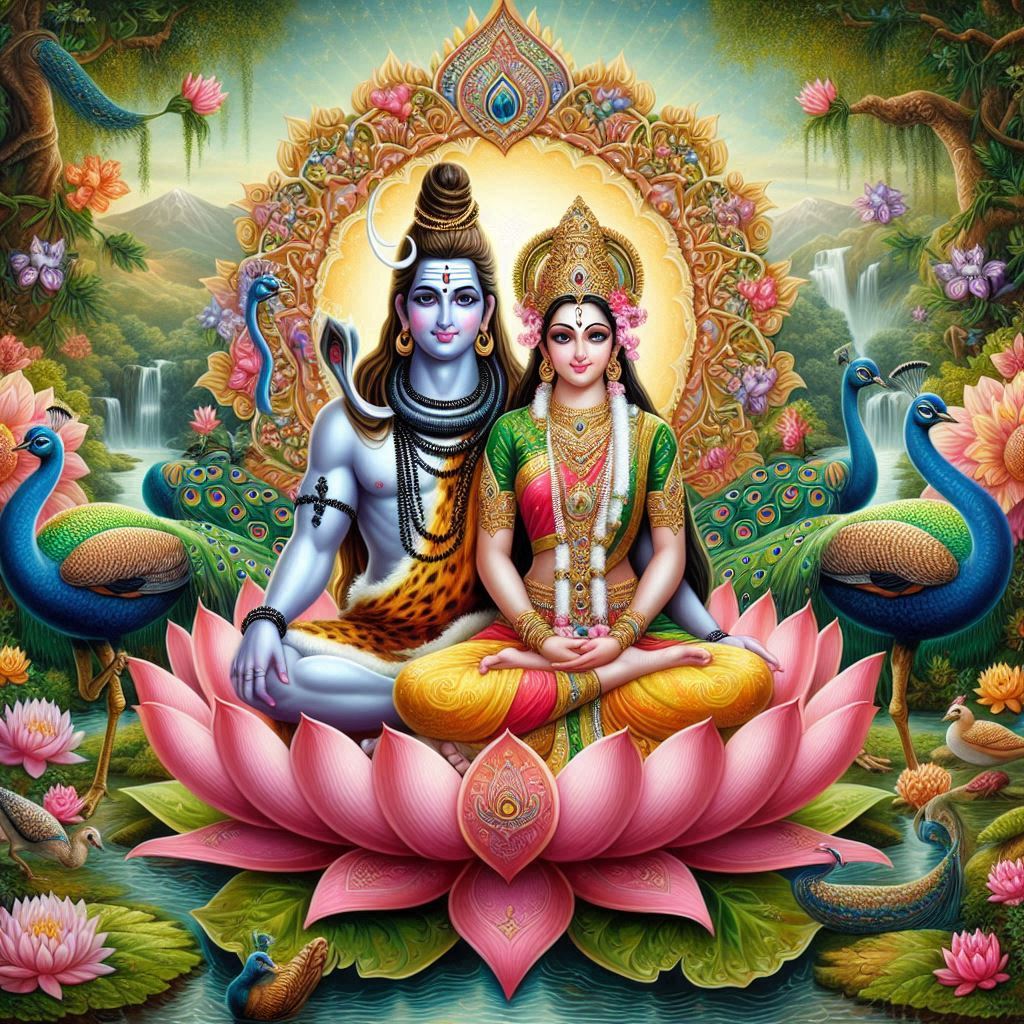 shiv parvati love art