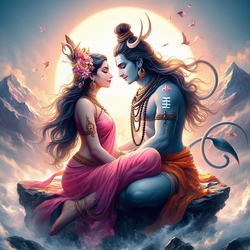 shiv parvati love art