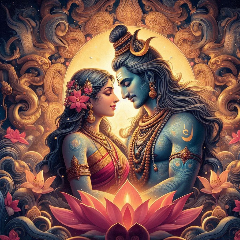 shiv parvati love art