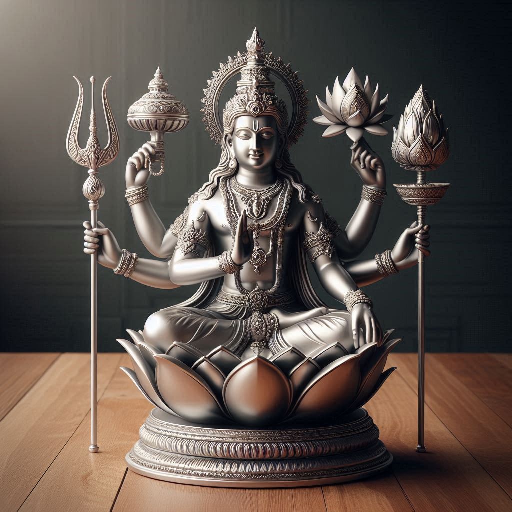 Vishnu Bhagwan silver murti