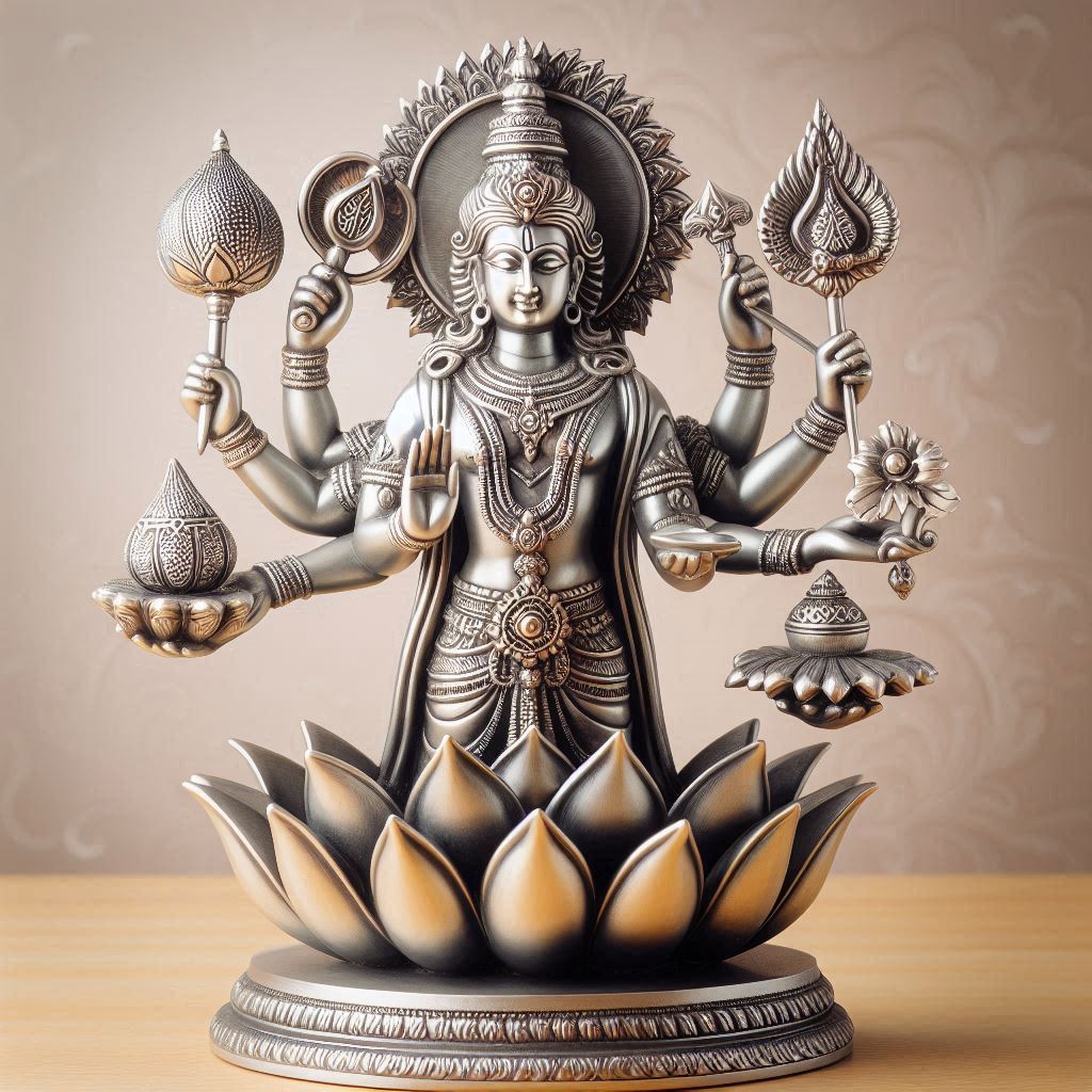 Vishnu Bhagwan silver murti