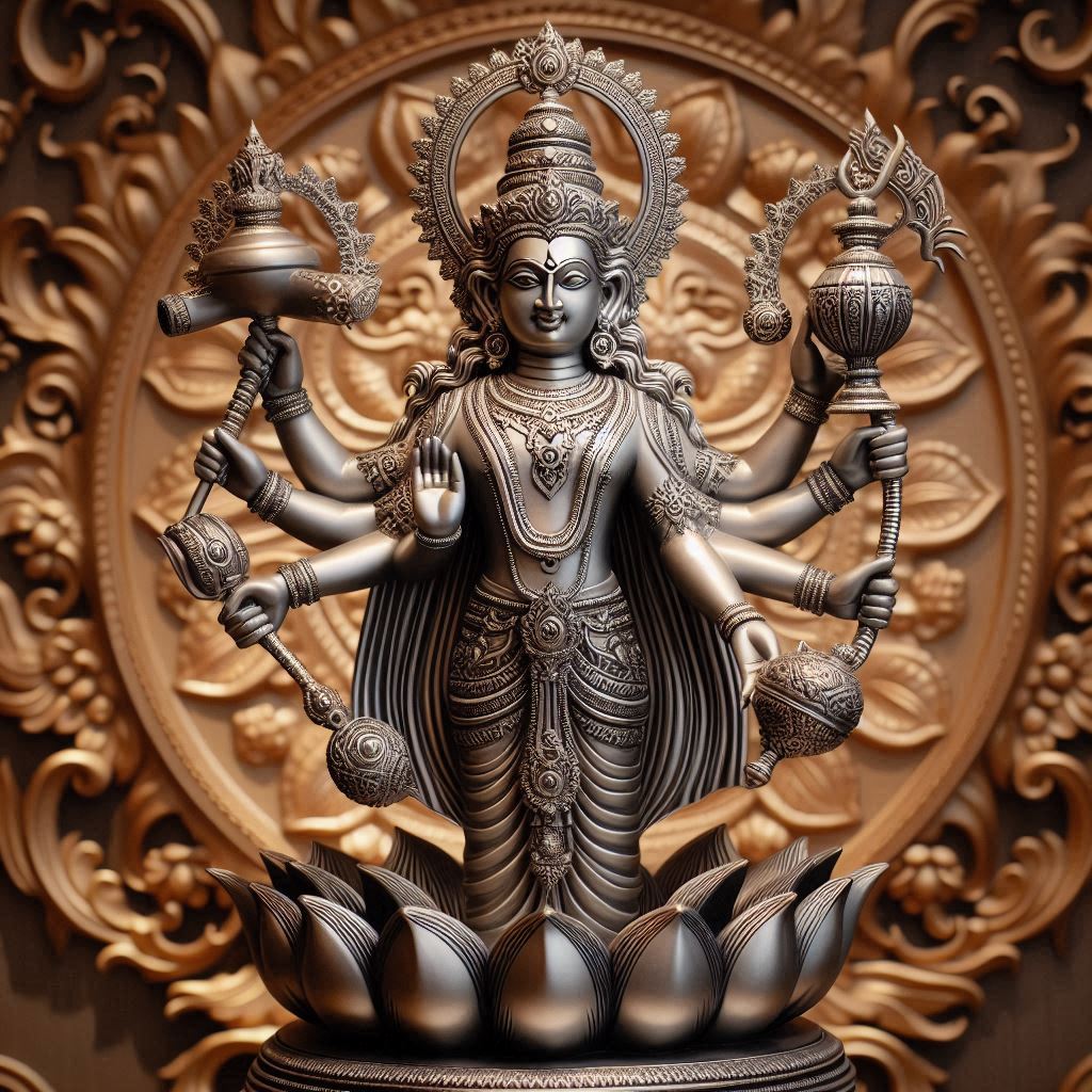 Vishnu Bhagwan silver murti
